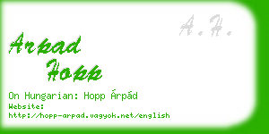 arpad hopp business card